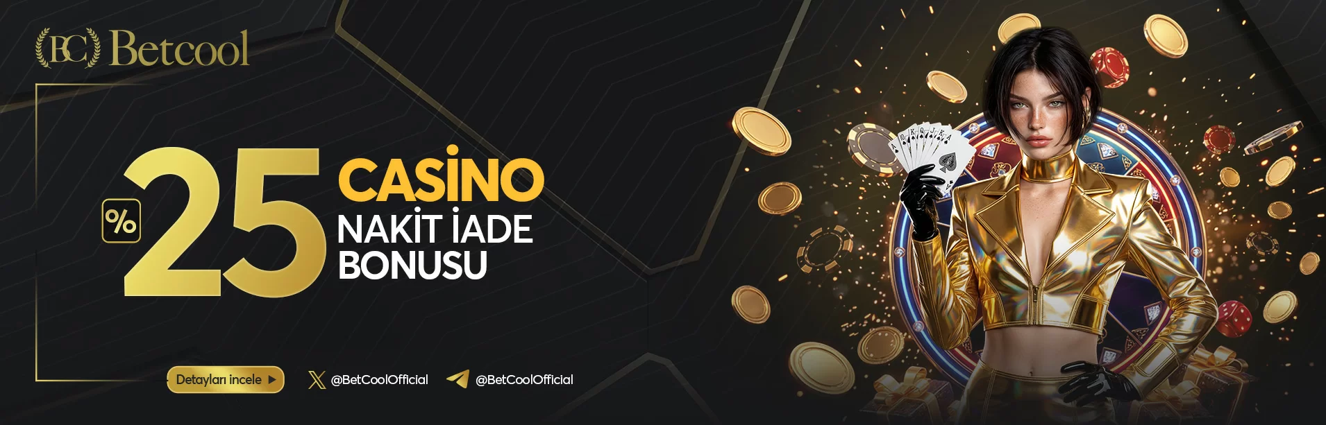 Betcool casino ve slot kayıp bonusu kampanya görseli